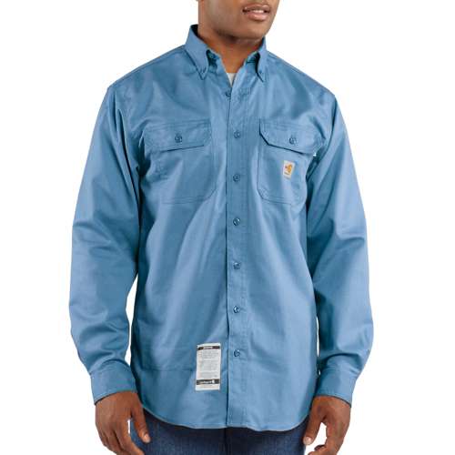 Carhartt FR Twill Button Down Shirt in Medium Blue